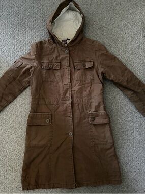 Roxy Brown Hooded Trench Coat